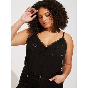 NWT Torrid Black Sophie Eyelet Swing Cami